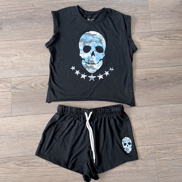 NOBO Other - NOBO Black Camo Skull Muscle‎ Tee 2 Piece Set Size M(7-9)
